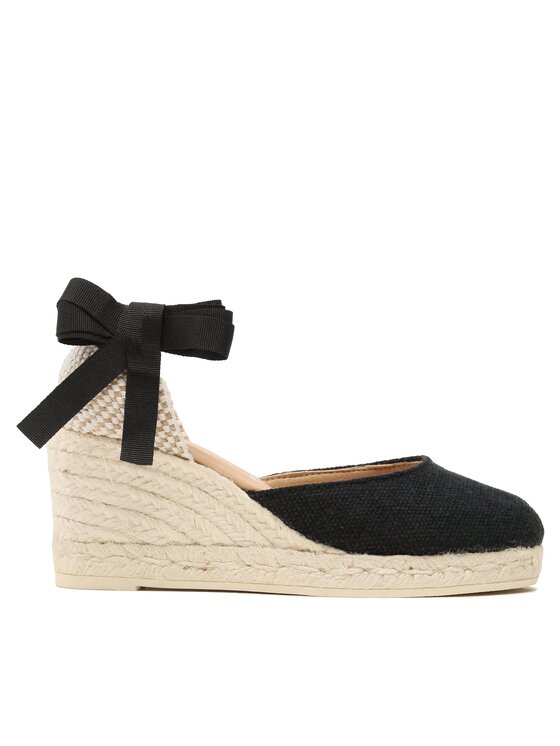 Manebi Espadrilles Organic Hemp Low Wedge Espadrilles O 7.9 WL Schwarz Modivo