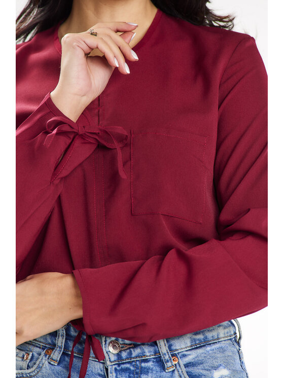Awama Awama Koszula A651 Bordowy Basic Fit