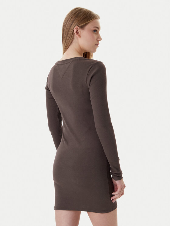 Tommy Jeans Tommy Jeans Kleid für den Alltag Linear DW0DW21902 Braun Slim Fit