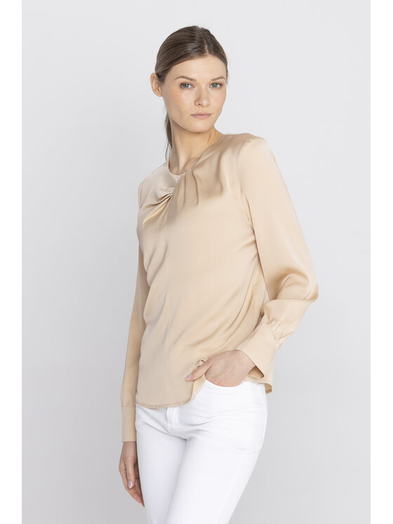 Deni Cler Milano Deni Cler Milano Bluzka T-DC-1426-F2-80-12-1 Beżowy Regular Fit
