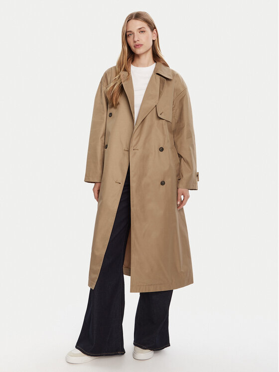 Calvin Klein Calvin Klein Trenčkot LV044C501G Rjava Regular Fit