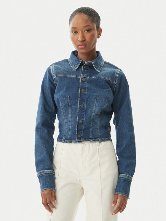 Guess Jeans Guess Jeans Geacă de blugi W6RN84 D7251 Albastru Classic Fit