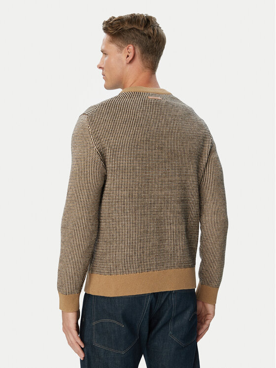 Calvin Klein Calvin Klein Sweter LV04LH310G Brązowy Regular Fit