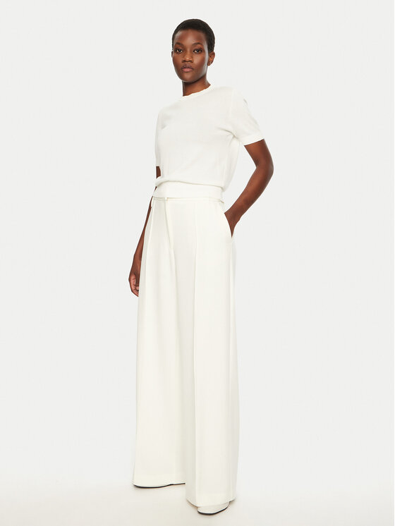 Herskind Herskind Spodnie palazzo Kimberly 5408177 Biały Straight Fit