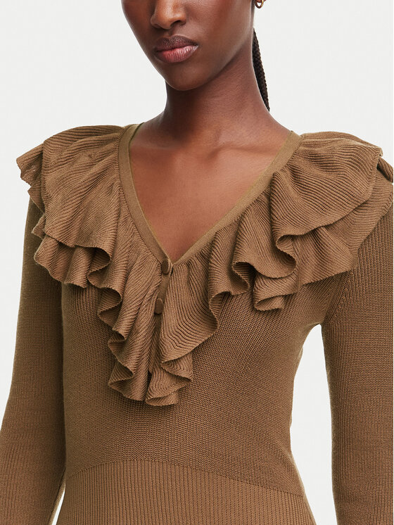 Marella Marella Sukienka dzianinowa Slatino 2623326034 Brązowy Regular Fit