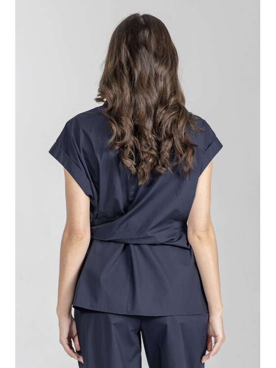 Deni Cler Milano Deni Cler Milano Bluzka T-DC-1227-F2-10-58-1 Granatowy Regular Fit