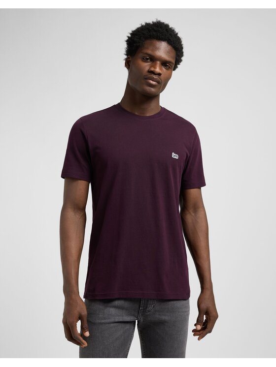 Lee Lee T-Shirt SS PATCH LOGO TEE Fioletowy Regular Fit