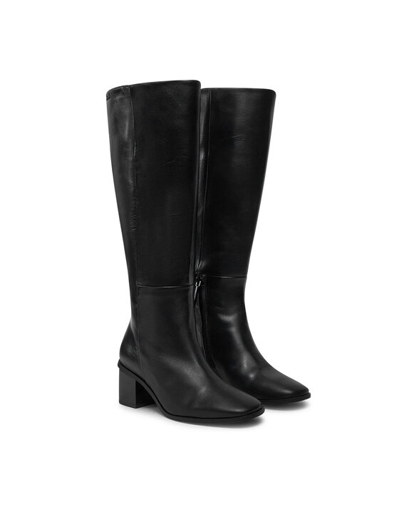 Calvin Klein Calvin Klein Μπότες Heel Knee Boot 50 W/Ml Lth HW0HW02321 Μαύρο