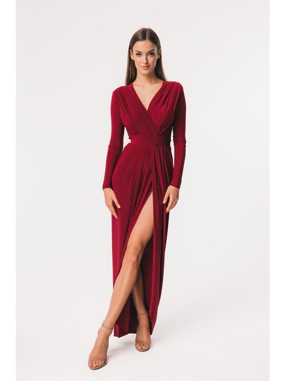 Aurora Aurora Sukienka wieczorowa Elen Bordowy Feminine Fit