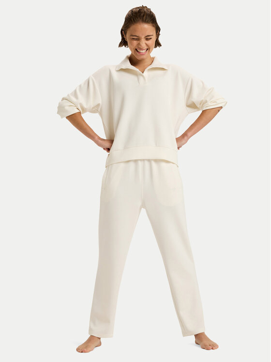 Roxy Roxy Spodnie dresowe Rise & Vibe Sweets ERJNP03660 Écru Regular Fit