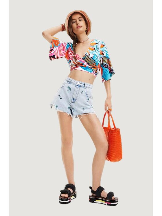 Desigual Desigual T-Shirt TOP LANDES Κρεμ To Fit