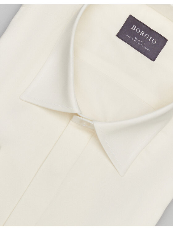 Borgio Borgio Koszula mozza Beżowy Slim Fit
