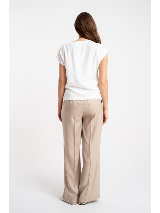 CLICK CLICK Spodnie materiałowe 30-362 Beżowy ciemny Comfortable Fit