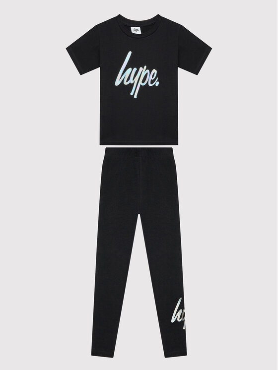 HYPE T-krekla un legingu komplekts ZVLR-327 Melns Regular Fit