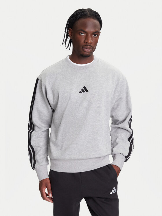 adidas adidas Pulóver Essentials 3-Stripes JE6308 Szürke Regular Fit