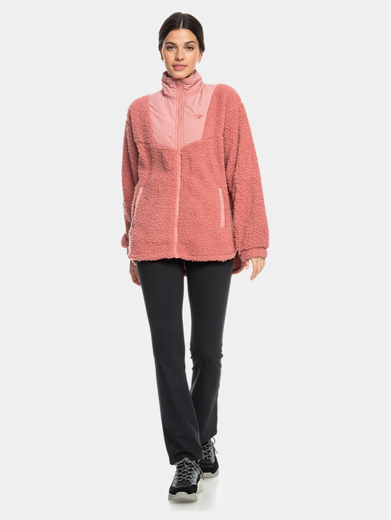 Roxy Fleecová mikina Sherpa Jacket Plfl ERJPF03155 Ružová Regular Fit