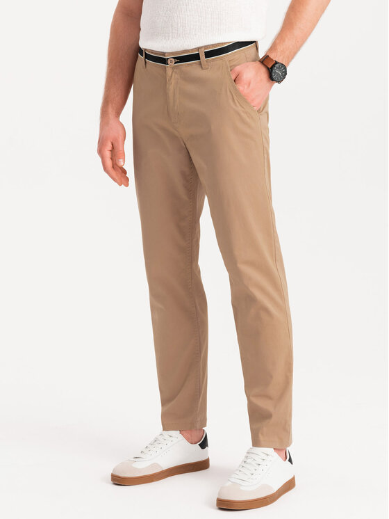 Ombre Ombre Chinosy OM-PACP-0118 Beżowy Regular Fit