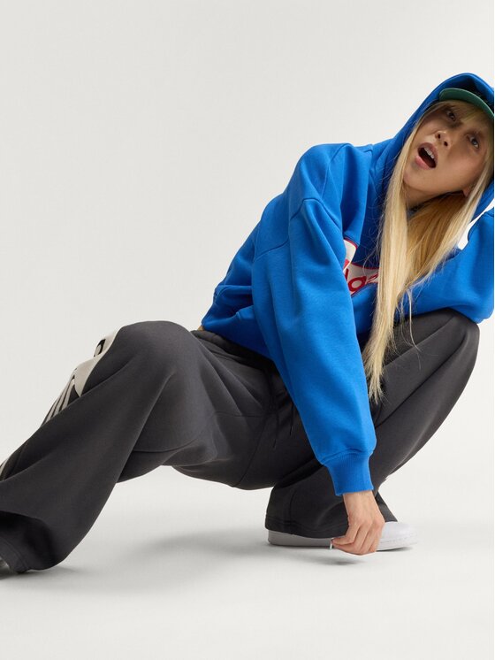 adidas adidas Teplákové nohavice 172438 Tmavosivá Loose Fit