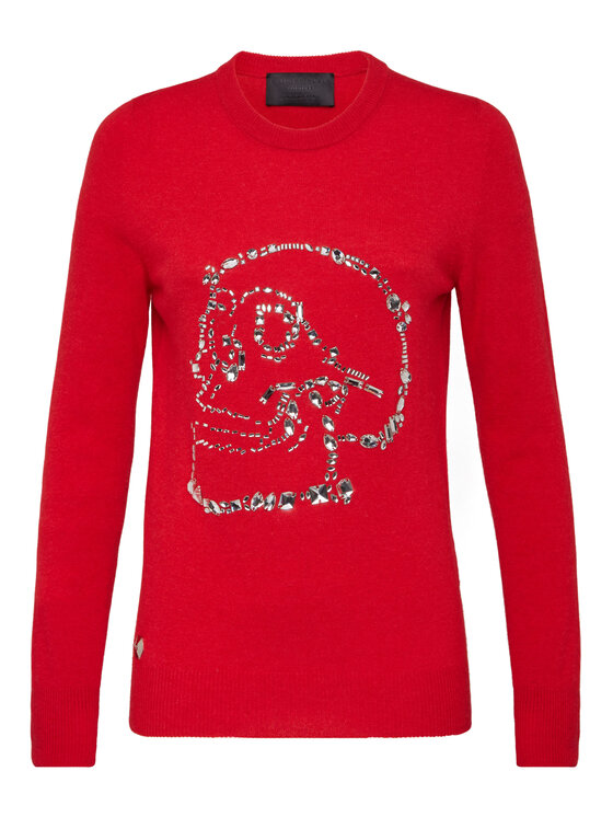 PHILIPP PLEIN PHILIPP PLEIN Sweter 20983 Czerwony Regular Fit