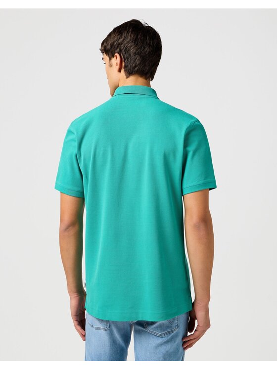 Wrangler Wrangler T-Shirt POLO SHIRT Zielony Regular Fit