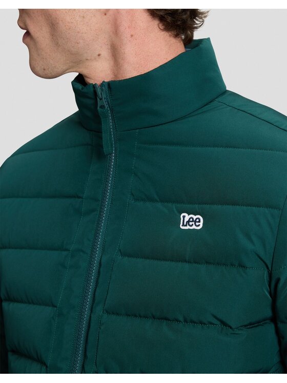 Lee Lee Kurtka puchowa STAND COLLAR PUFFER Zielony Regular Fit