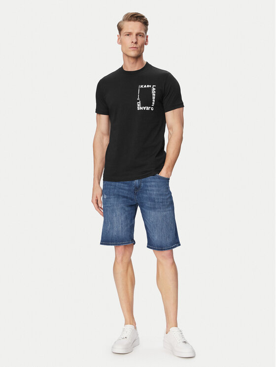 Karl Lagerfeld Jeans Karl Lagerfeld Jeans Tričko B2M17046 Čierna Slim Fit