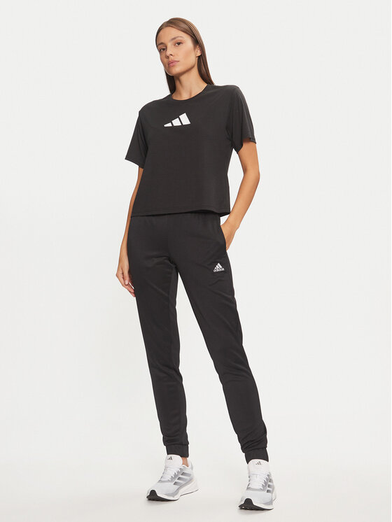 adidas adidas Technikai póló Train Essentials Big Logo JG8614 Fekete Regular Fit