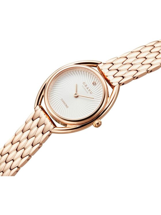 Obaku Obaku Zegarek V286LXVISV Różowe złoto