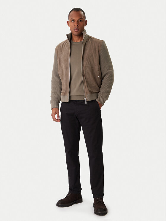 BOSS BOSS Kurtka skórzana H-Maparo 50547673 Beżowy Regular Fit
