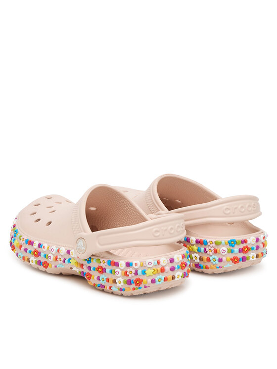 Crocs Crocs Klapki Classic Beaded Band 211614 Beżowy