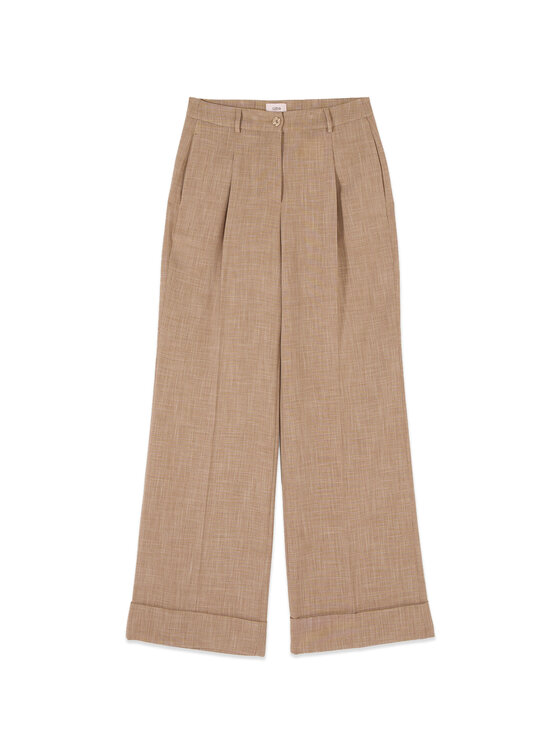 Oltre Oltre Pantaloni di tessuto P01DR009233N0S2 Crema Baggy Fit