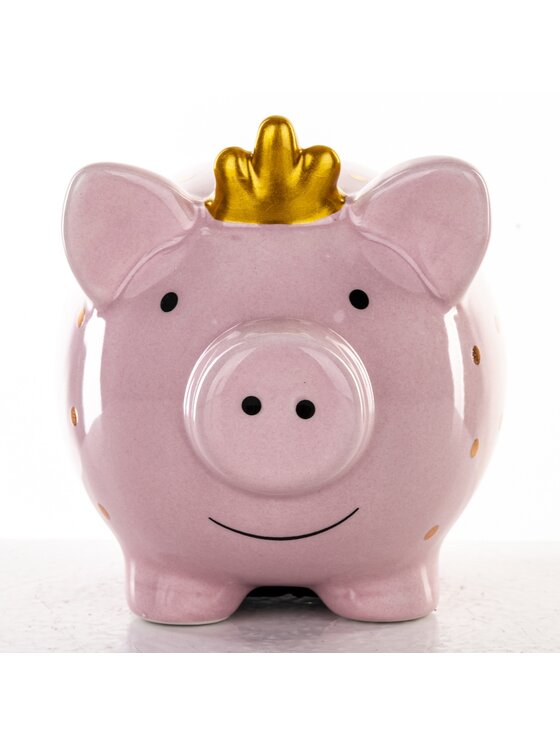 MIAhome MIAhome Skarbonka ceramiczna - 11x11x9 cm świnka PIGGY Kolorowy