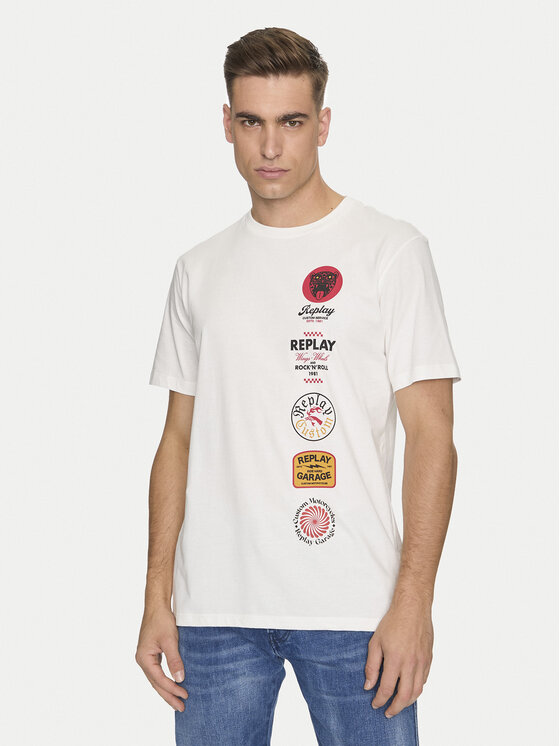Férfi Póló REPLAY, Méret: XL, Fehér, M6875 .000.2660