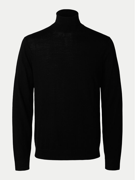 Selected Homme Selected Homme Bluză cu gât Tray 16094653 Negru Regular Fit