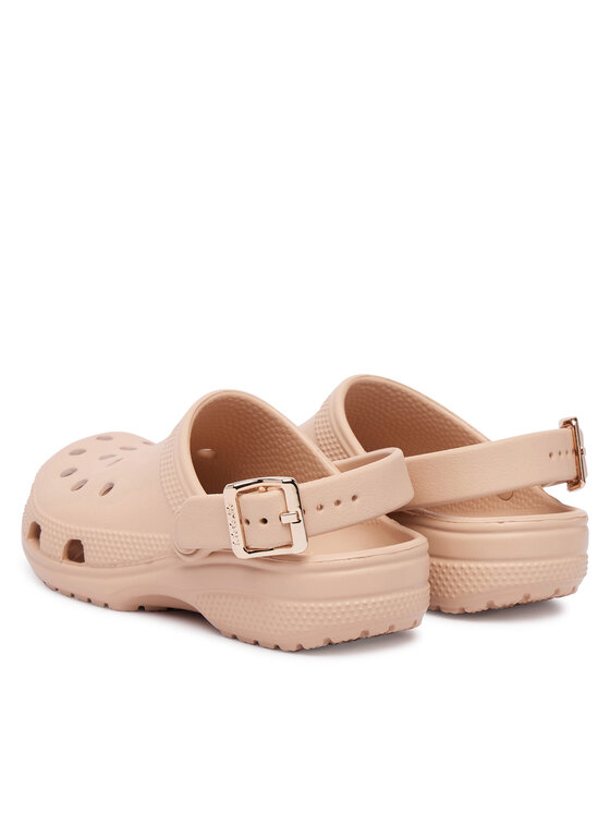 Crocs Crocs Natikači Classic Metallic Buckle Clog K 214228 Bež