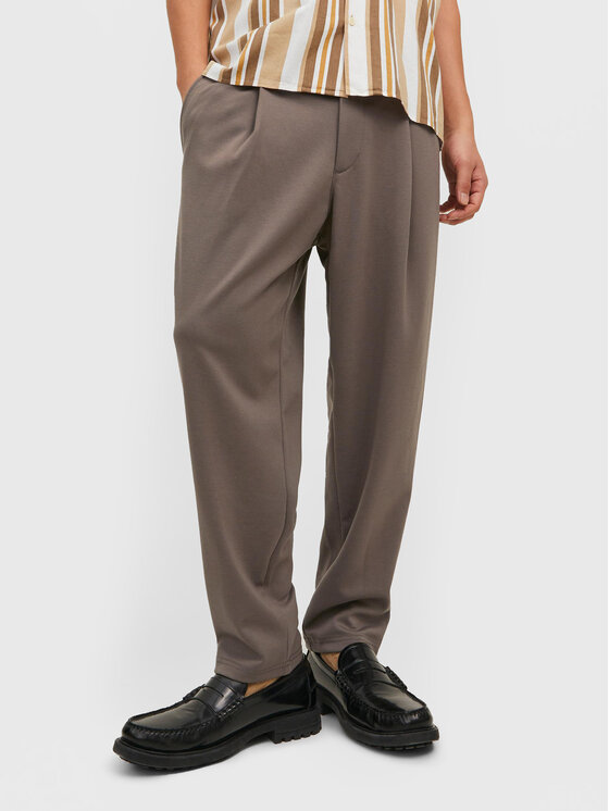 Jack&Jones Hlače iz tkanine Bill 12217533 Rjava Wide Leg