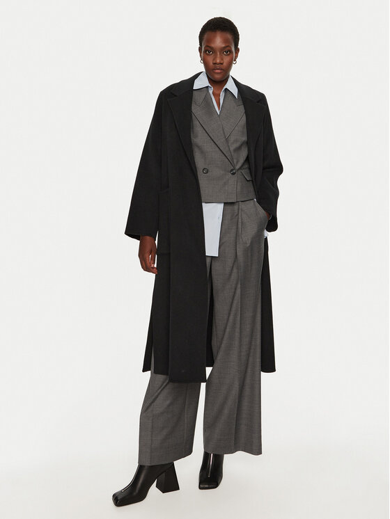 IVY OAK IVY OAK Wollmantel Celia IO111046 Schwarz Loose Fit