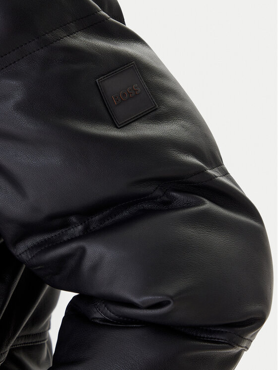 BOSS Boss Шкіряна куртка Jolam 50522219 Чорний Relaxed Fit