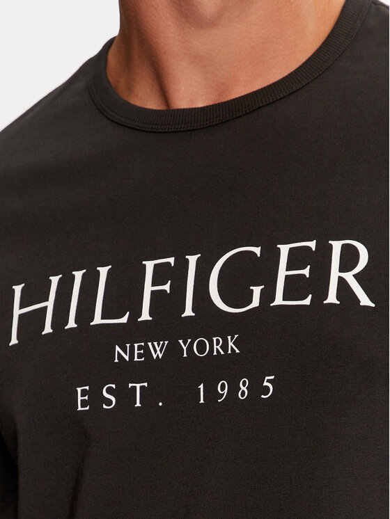Tommy Hilfiger Tommy Hilfiger Majica dugih rukava MW0MW36502 Crna Regular Fit