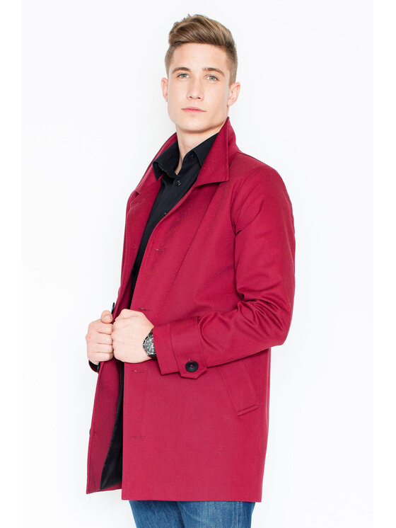 Visent Visent Cappotto di transizione V028 Bordeaux Regular Fit