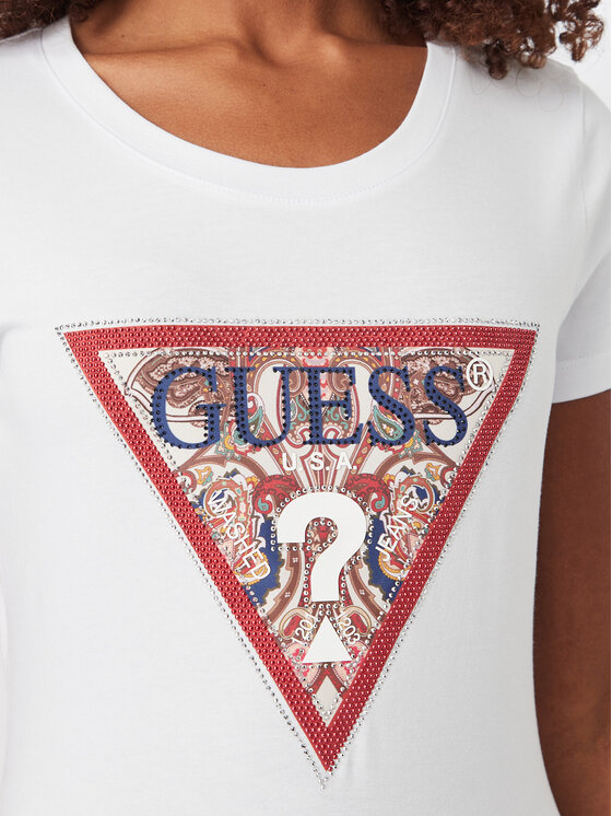 Guess Guess T-Shirt W6YI25 K4344 Weiß Slim Fit