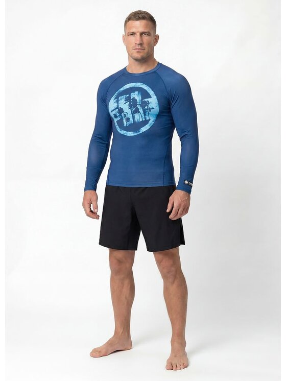 PITBULL PITBULL Koszulka techniczna LOGO PALMS Niebieski Regular Fit