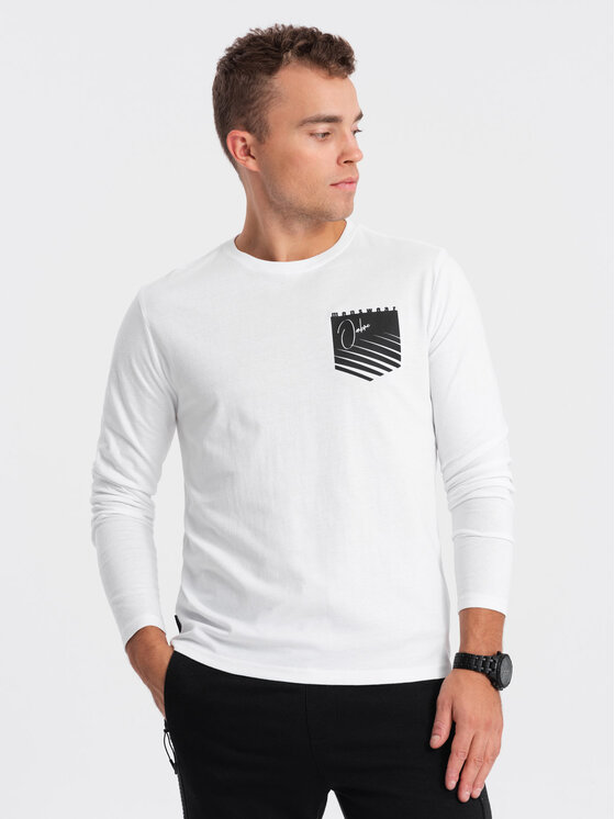 Ombre Ombre S dlouhým rukávem OM-LSPT-0118 Bílá Regular Fit