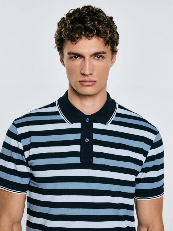 BIG STAR BIG STAR Polo SEULIR_401_150 Niebieski Basic Fit