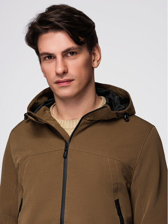 Ombre Ombre Kurtka przejściowa C638 Brązowy Regular Fit