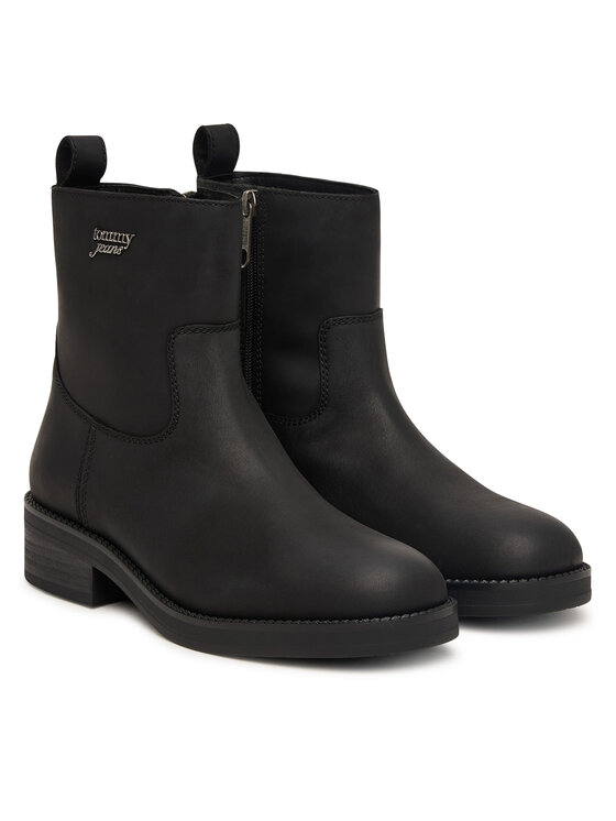 Tommy Jeans Tommy Jeans Botine Tjw Soft Sole Chelsea Boots Lth EN0EN03080 Negru