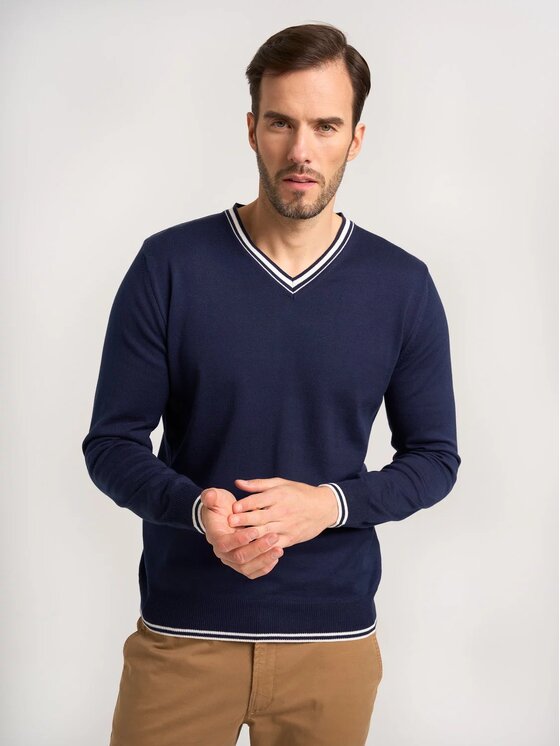 Willsoor Willsoor Sweter 71851 Granatowy Regular Fit
