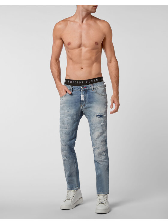 PHILIPP PLEIN PHILIPP PLEIN Jeansy 2311 Niebieski jasny Straight Leg
