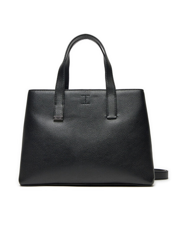 Geantă Calvin Klein Ck Plaque Small Tote K60K612781 Negru