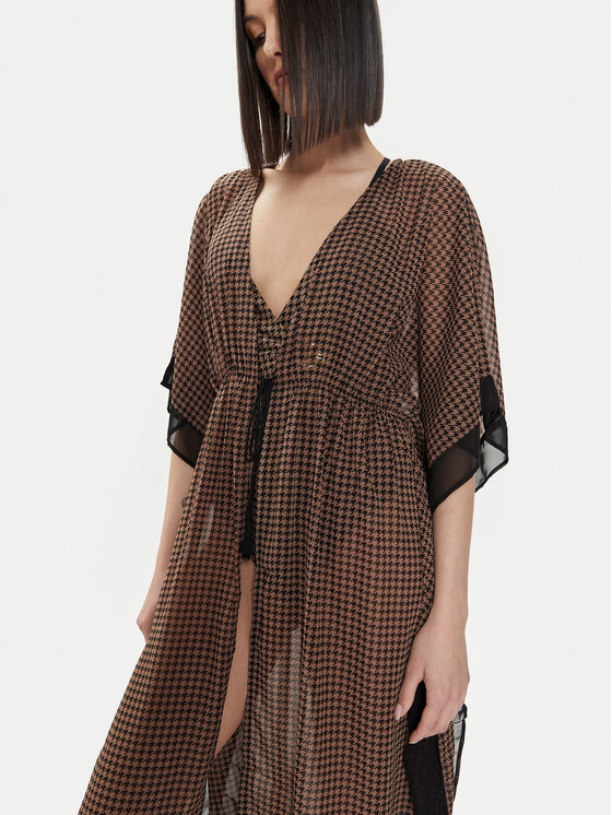 Selmark Selmark Kimono BL095 Brązowy Relaxed Fit